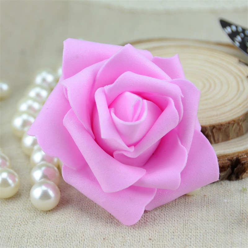 Picture of 7cm Simulated Pe Rose Head Chinese Valentine's Day Foam Rose Flower Wedding Valentine's Day Bouquet Packaging Material