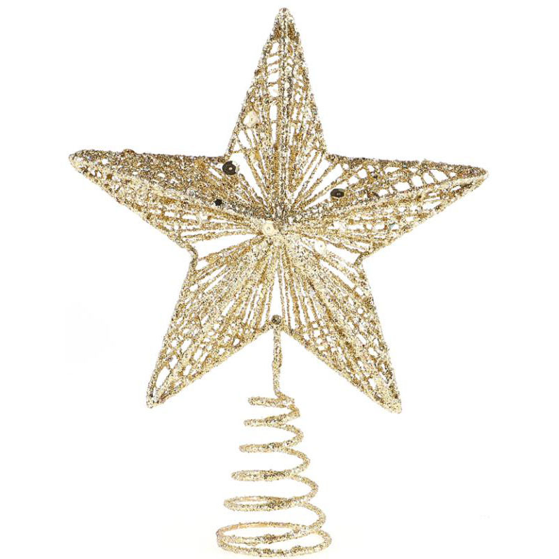 Amazon cross-border Three-Dimensional Hollow Christmas Iron Tree Top Star tree star five-pointed star Christmas decorations gifts