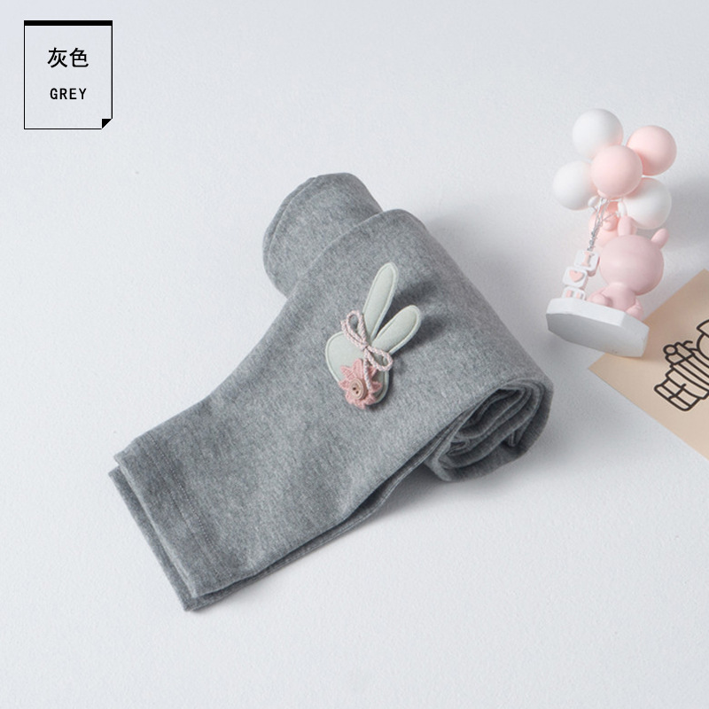 Picture of Wool Stand Girls' Leggings Spring Cartoon Children's Outer Wear Knitted Pants Girls Outer Wear Stretch Pants Solid Color