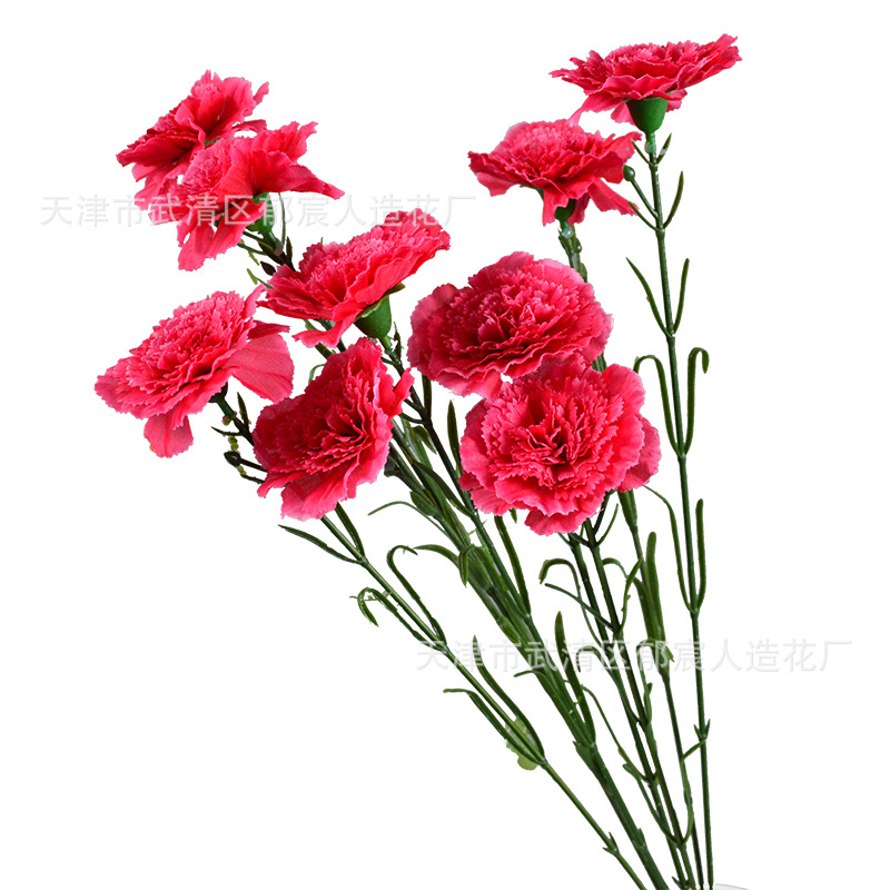 Picture of Carnation Single Branch Simulation Flower Mother's Day Flower Basket Flower Arrangement Shopping Mall Holiday Atmosphere Modeling Layout