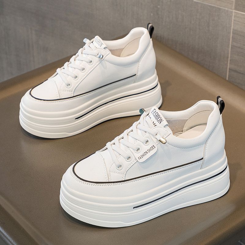 White Shoes Mint Mambo Women's 2024 Summer New 8cm All-match Thick-soled Ins Thick-soled Invisible Height Increasing Shoes