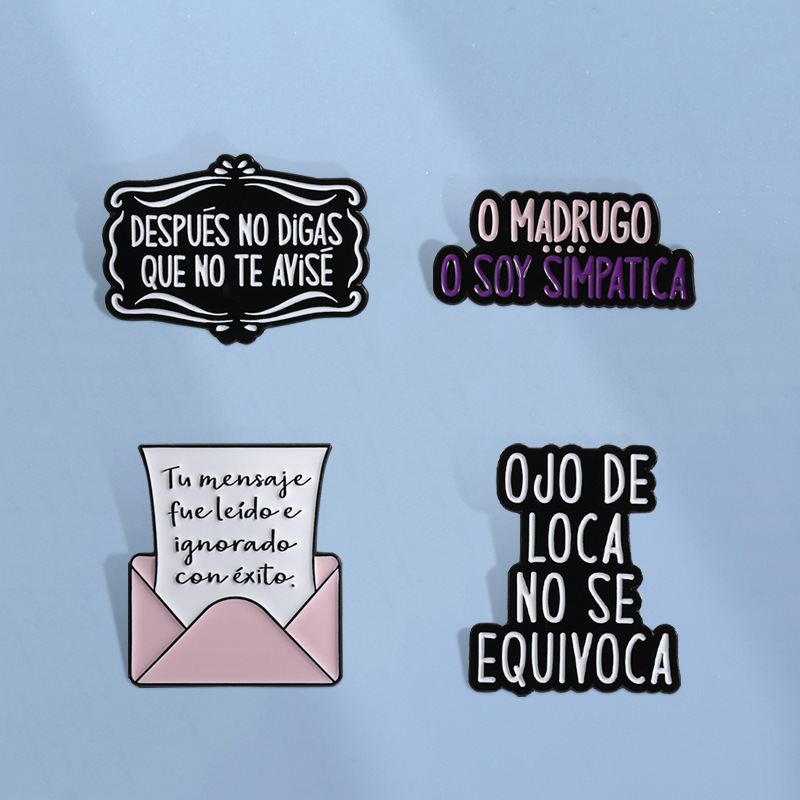 European and American New Spanish Style Brooch Cross-Border Exquisite Envelope Nameplate Pattern Trendy Versatile Brooch Accessory