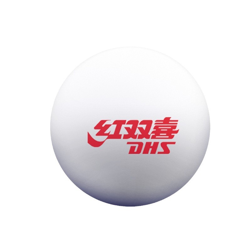 Picture of Red Double Happiness DHS table tennis training serve machine durable playing ball 40 + new material table tennis ball White