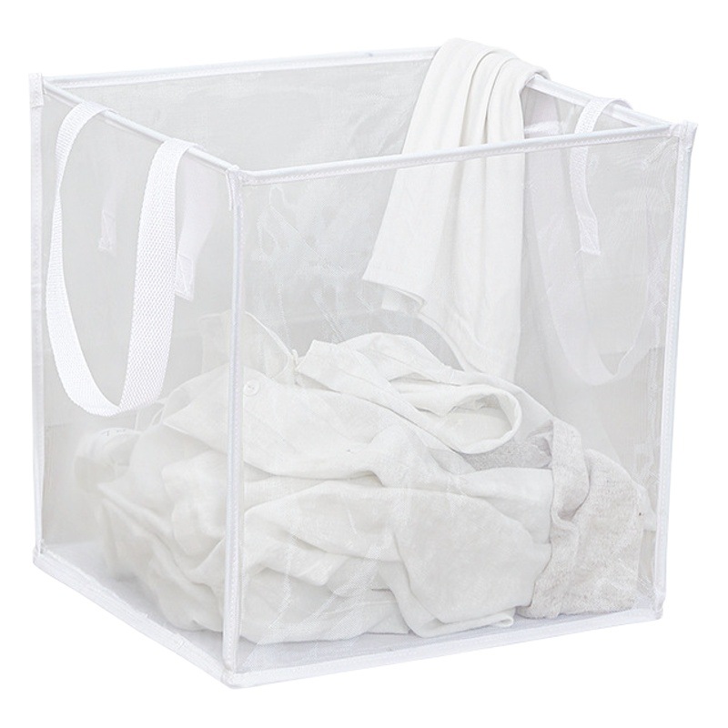 Folding Laundry Basket Square Large Mesh Dirty Clothes Basket Bathroom Dirty Clothes Storage Basket Portable Clothes Dirty Clothes Basket