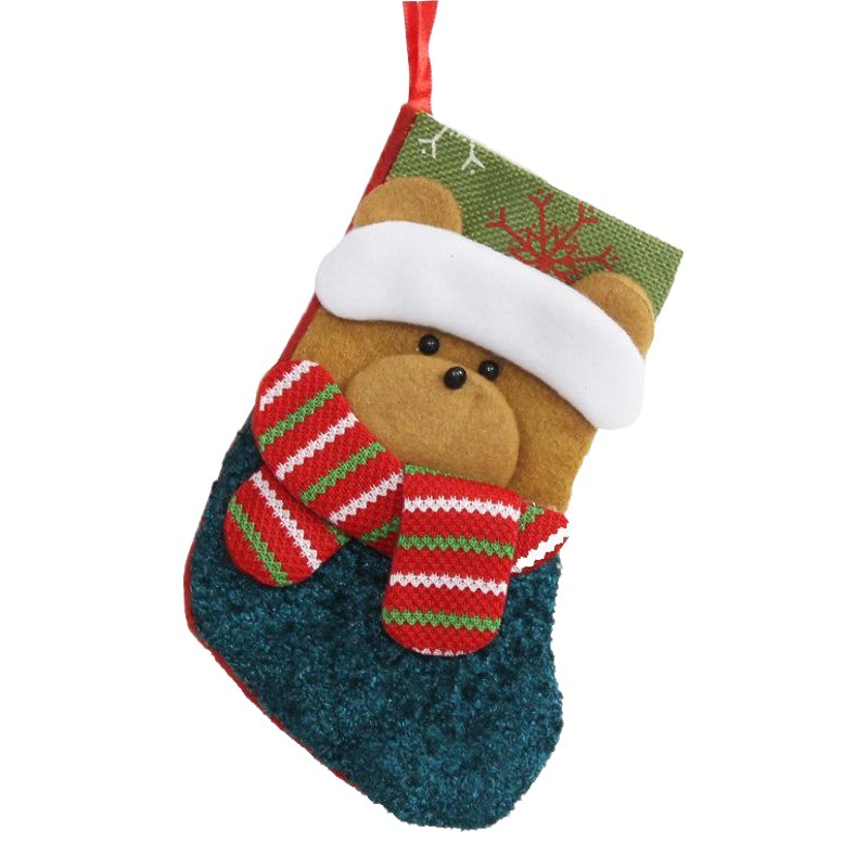 Factory Wholesale New Christmas Stockings Cartoon Old Man Snowman Elk Christmas Decorations Gift Children Candy Bag