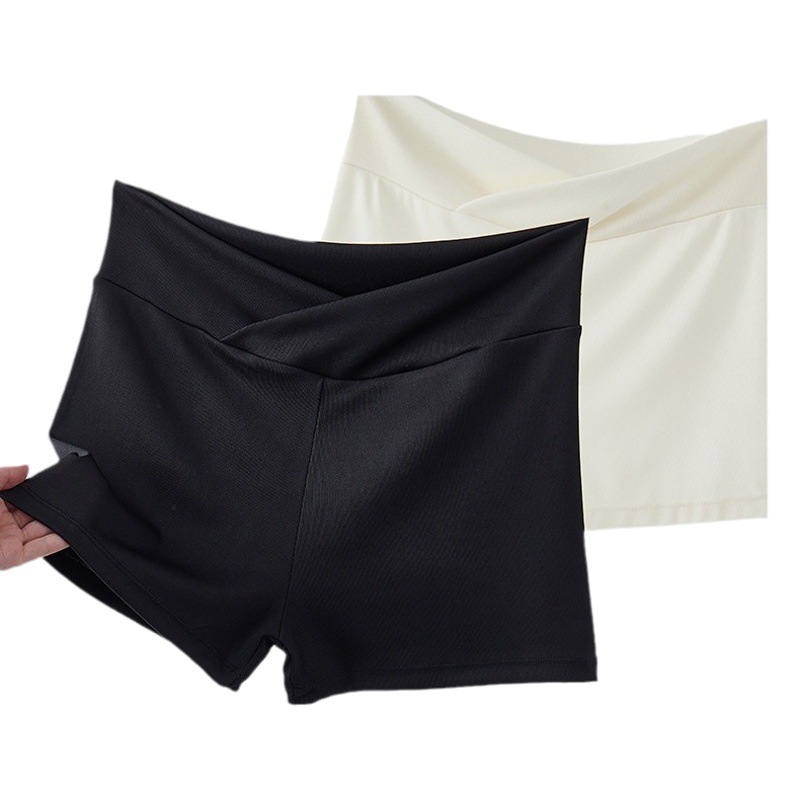 A generation of summer thin ice silk pregnant women's safety pants Joker pregnancy anti-light three-point low waist leggings