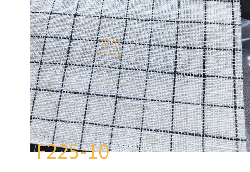 Picture of 9 Coated F225 Linen Polyester-Hemp Interwoven Polyester Black and White Plaid Stripe Fabric Shoe Cloth