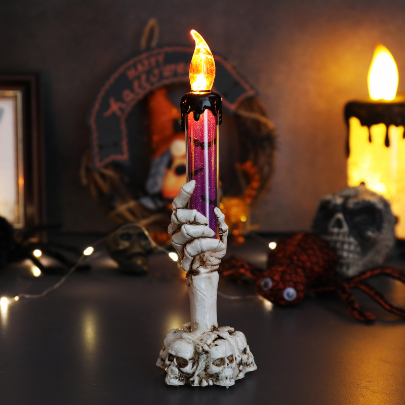 Picture of Cross-Border Halloween Digital Candle Light Led Ghost Hand Candle Decoration Night Light Candle Ornaments Decoration Supplies