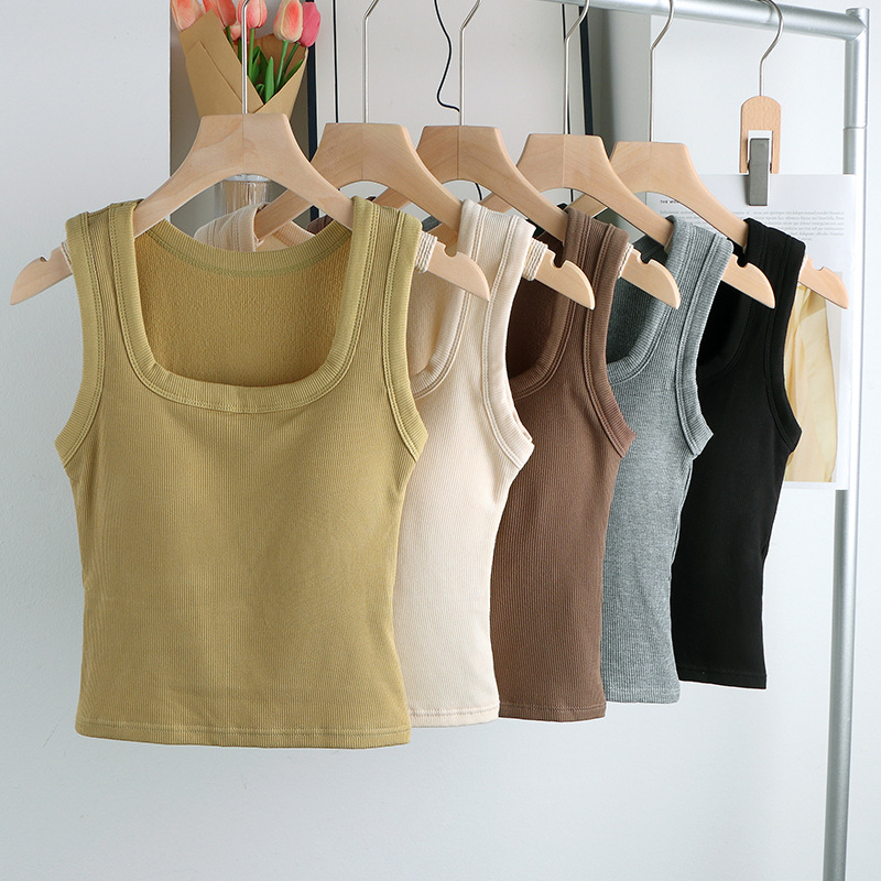 Picture of Knitted sanding warm camisole with chest pad women's outer wear inner square collar self-heating base coat wholesale
