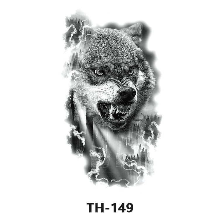 Picture of Cross-Border Manufacturer Wholesale Cartoon Color Tattoo Stickers Unicorn Black and White Animal Tiger Waterproof and Sweatproof Tattoo Stickers