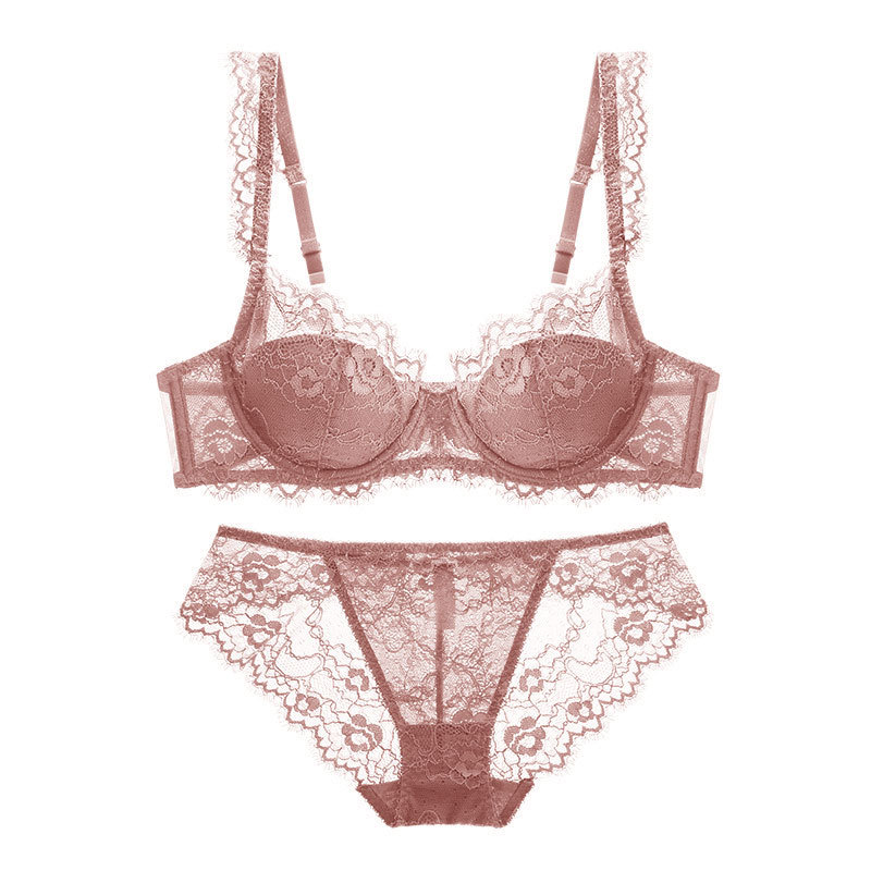 Picture of Cross-border European and American Sexy Bra Lace Pure Thin Big Chest Small Bra Women's Summer Gather-up Bra suit