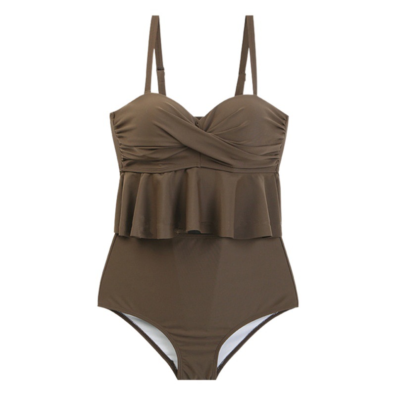 Women's Split Swimsuit 2024Ins Export Fashion New Conservative High Waist Small Breast Manufacturer Direct Batch Hot Spring Swimsuit