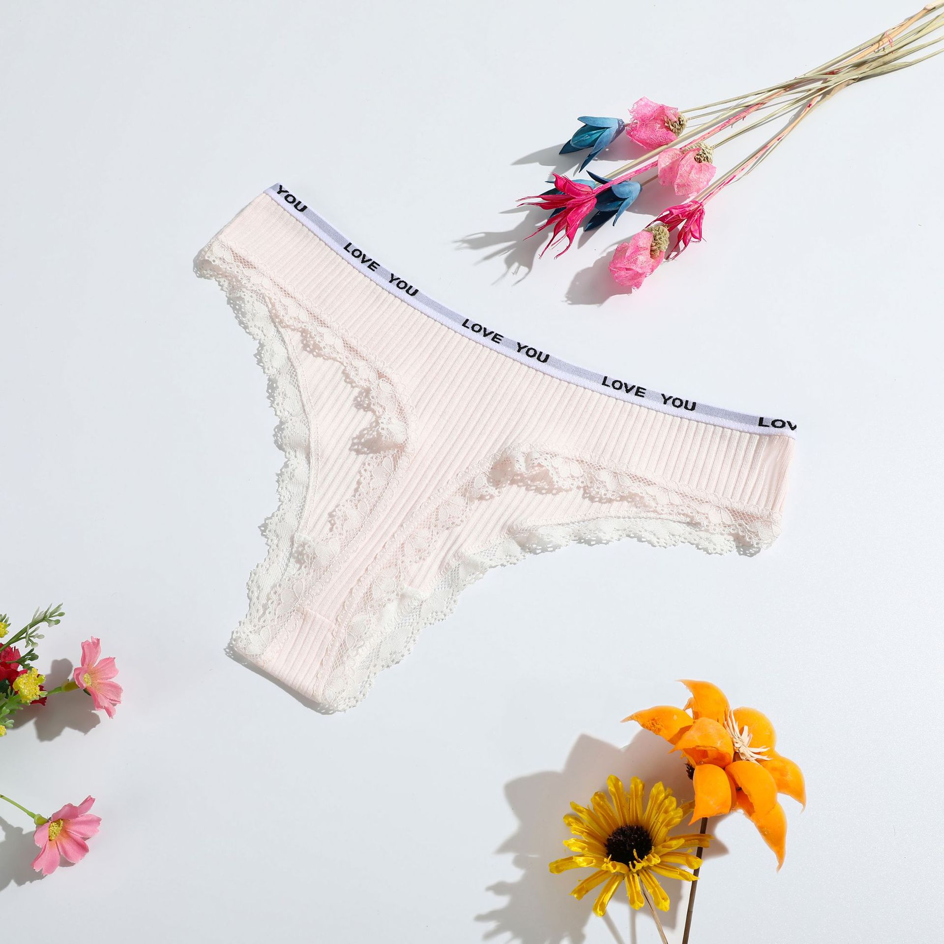 Picture of New ladies cotton thong low waist girls underwear European and American lace women's T-string pants manufacturers wholesale