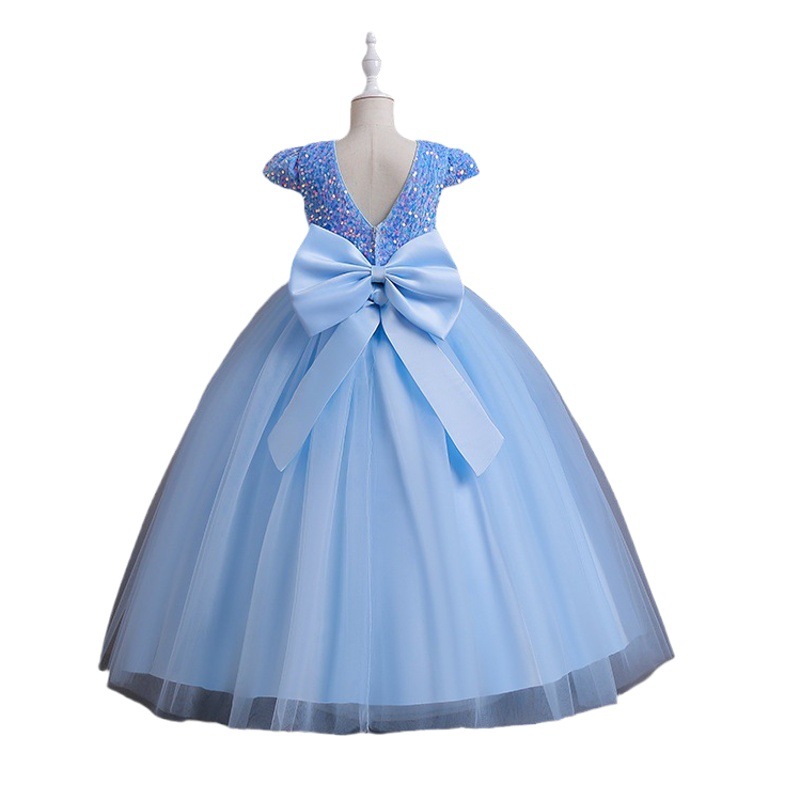 Flower Girl's Dress 2023 Summer Girl's Pink Birthday Princess Dress Children's Host Piano Dress