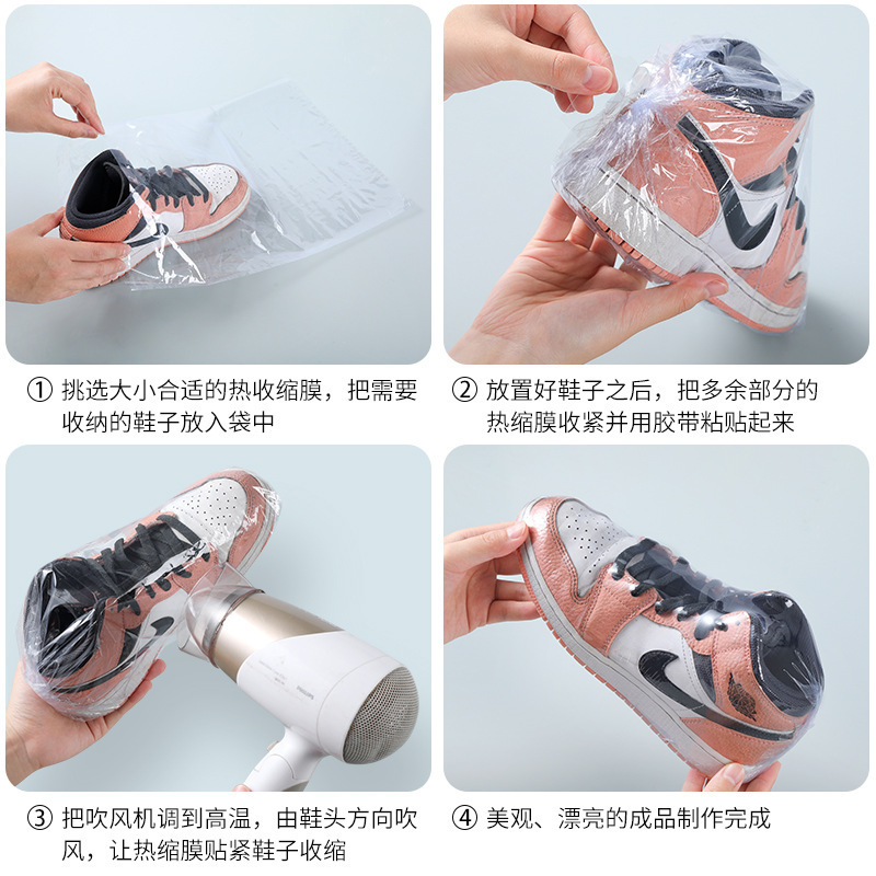 Picture of Factory Supply PVC Heat Shrink Film Now Made Transparent Colorless Heat Shrink Film Bag Shoes Dustproof Plastic Film Shoes Heat Shrink Bag