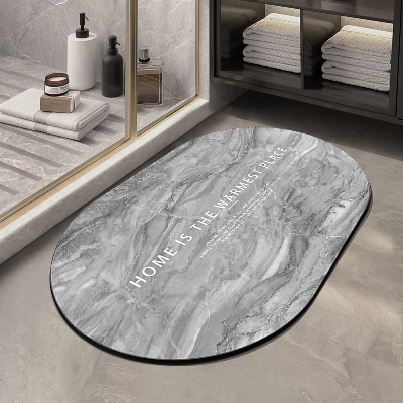 Picture of Diatom mud bathroom absorbent quick-drying marbling floor mat household bathroom wash basin non-slip floor mat