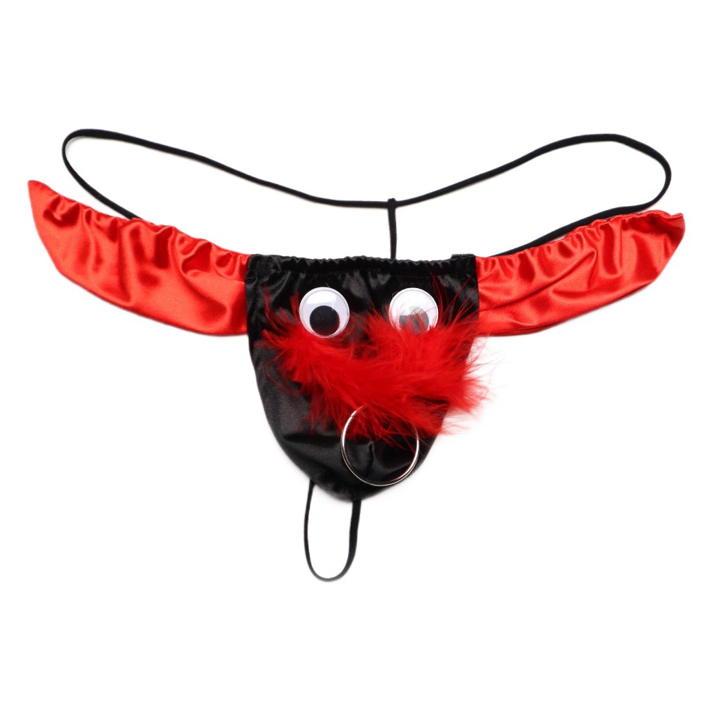 Cartoon cow's head three-dimensional 3D sexy men's underwear sexy low waist hip thong men's European and American performance T-pants men
