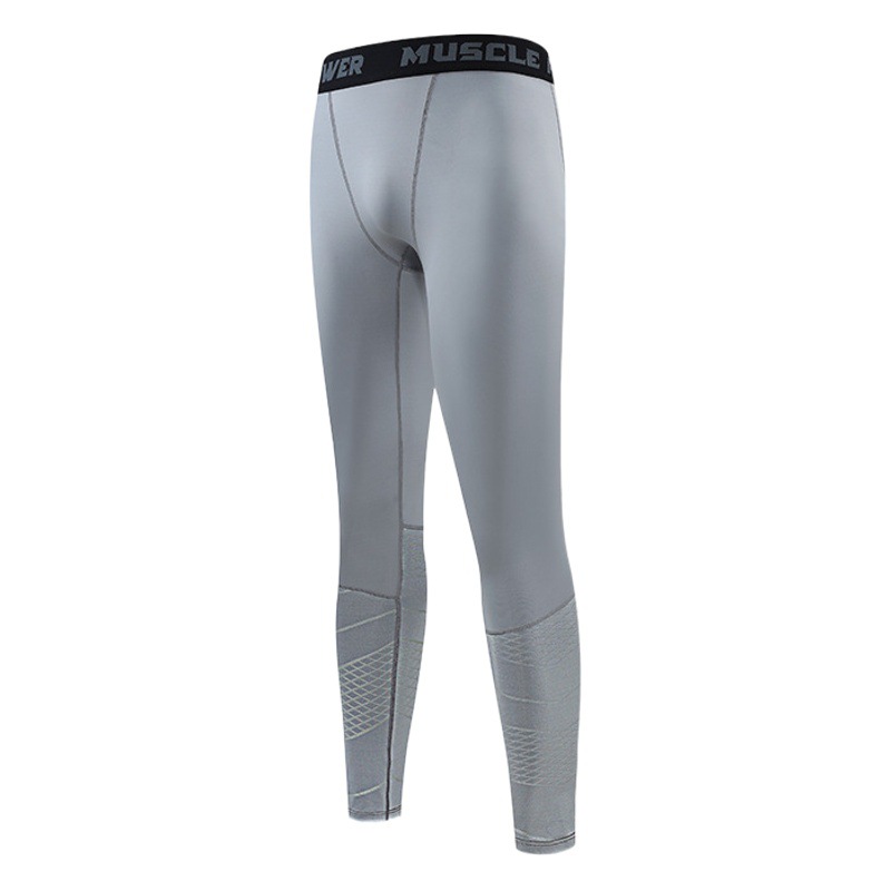 European and American Fitness Tight Sports Pants Men's Sweat-wicking Quick-drying High Elastic Compression Printed PRO Sports Tight Pants