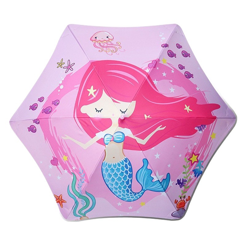 Cartoon Children's Umbrella Straight Rod Fillet Anti-puncture Safety Kindergarten Boys and Girls Primary School Students Long Handle Portable Umbrella