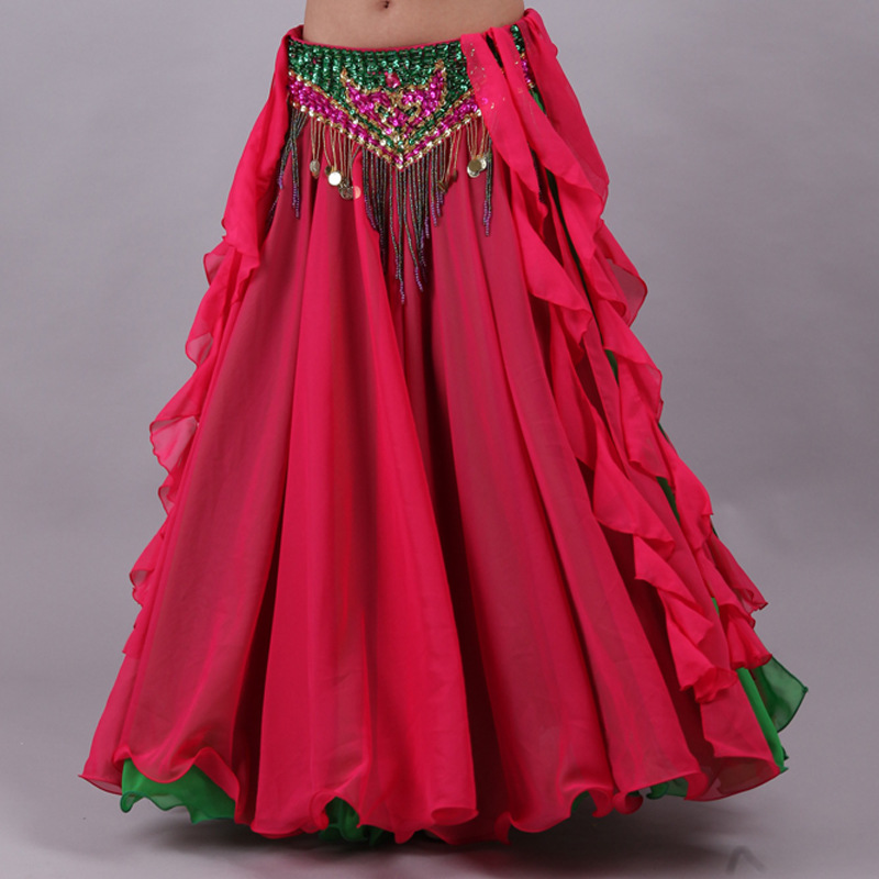 2021 Adult Xinjiang Folk Dance Double Layer Chiffon Large Swing Dress Indian Dance Dress Square Dress Belly Dance Dress