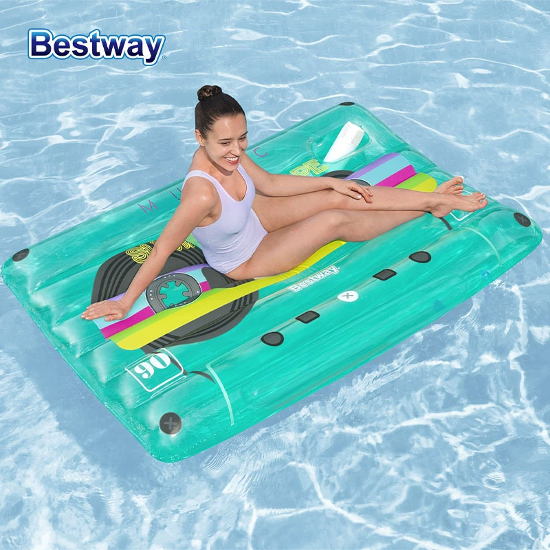 Picture of Water Inflatable Floating Row Floating Bed Queen Adult Pool Leisure Chair Floating Cushion with Backrest and Cup Holder