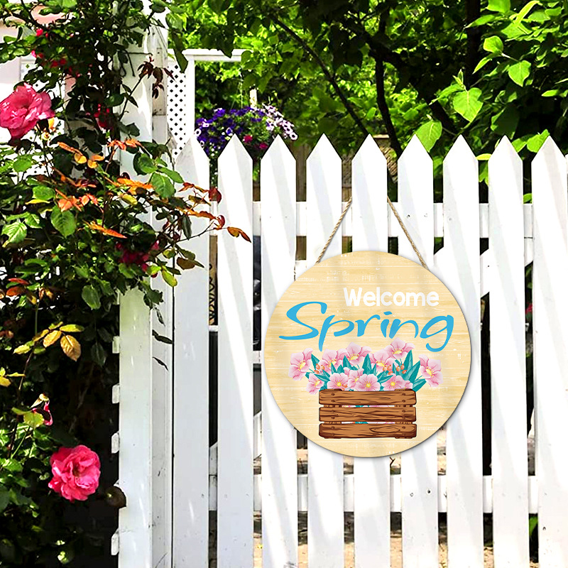 Picture of Amazon Hello spring farmhouse collection wooden ornaments wall decoration American country Spring door plate pendant