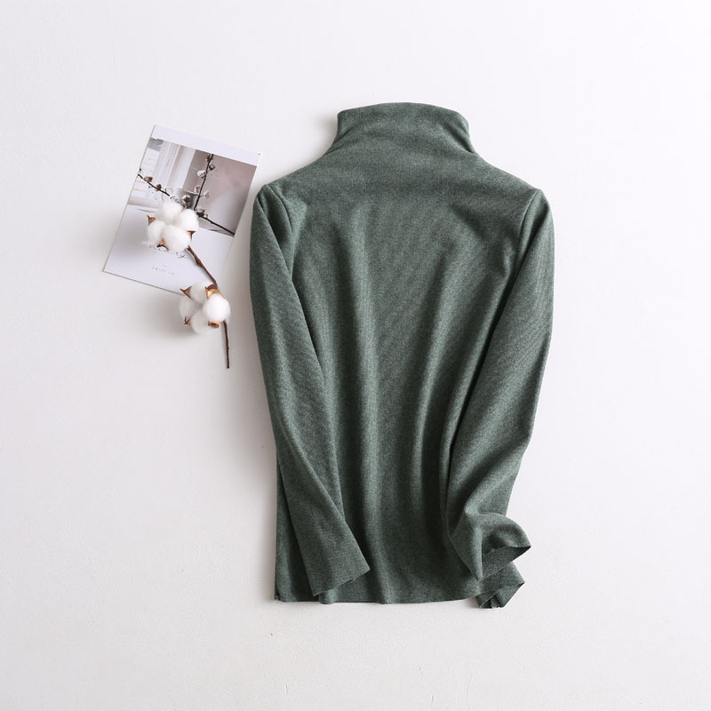 Picture of Children's cationic bottoming shirt seamless elastic autumn and winter boys and girls mid-collar velvet warm inner western style top