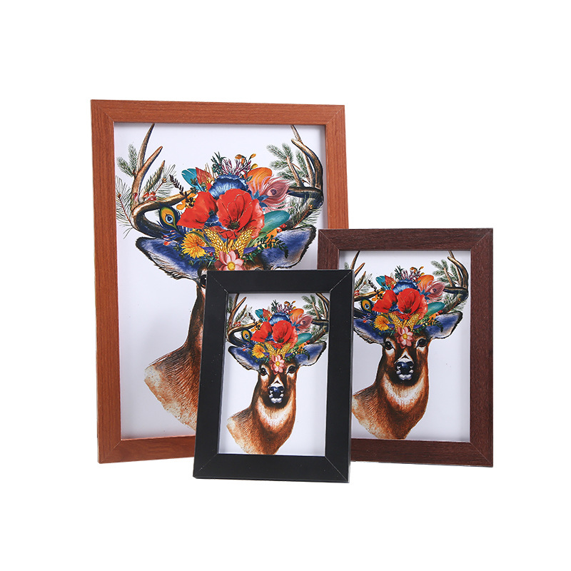 Picture of Factory wholesale simple wooden decoration photo frame business license calligraphy works poster diy puzzle picture frame