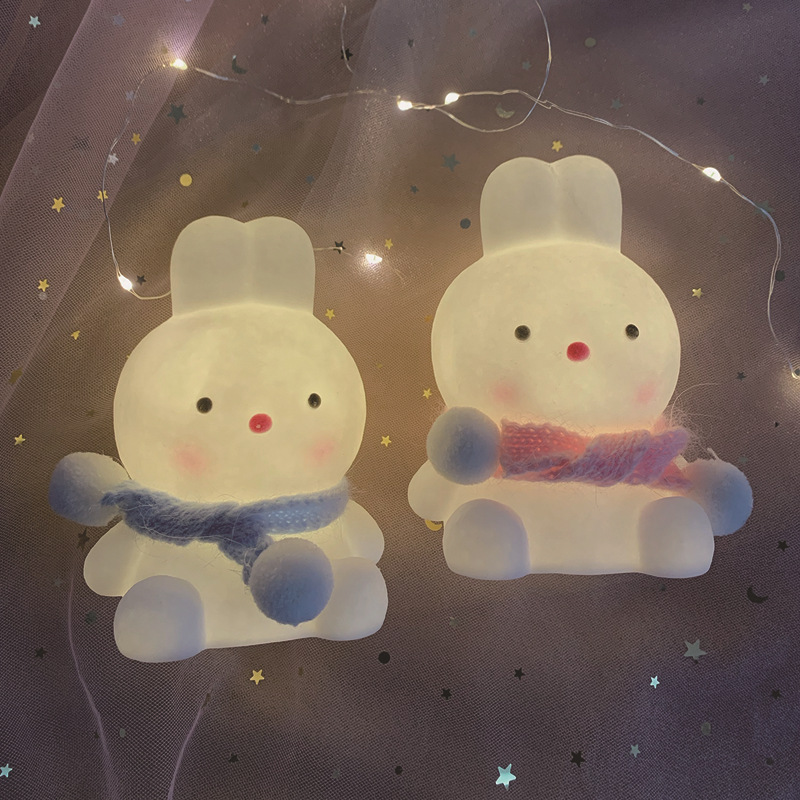 Picture of Cute led night light unplugged bedroom girl heart creative cartoon rabbit ornaments bedroom bedside lamp night market