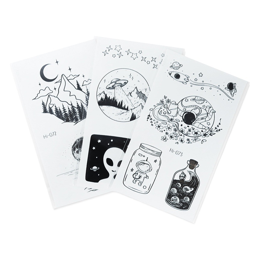 New Cross-Border Blue-Green Luminous Tattoo Stickers Waterproof Luminous Space Animal Tattoo Stickers Music Festival Face Stickers