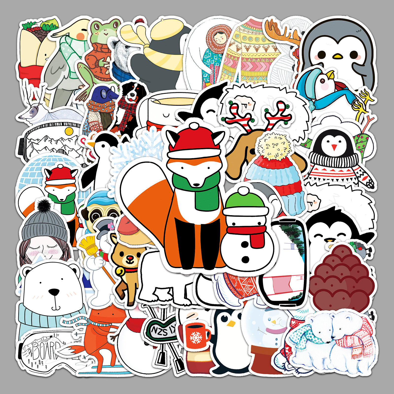 Picture of 50 winter small fresh graffiti personality cartoon creative goo card DIY skateboard cup luggage sticker waterproof