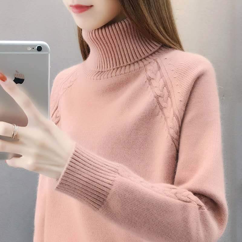 Picture of Lazy Style Turtleneck Women's Sweater Loose Outer Wear 2023 New Autumn and Winter Bottoming Shirt Thickeneded Top