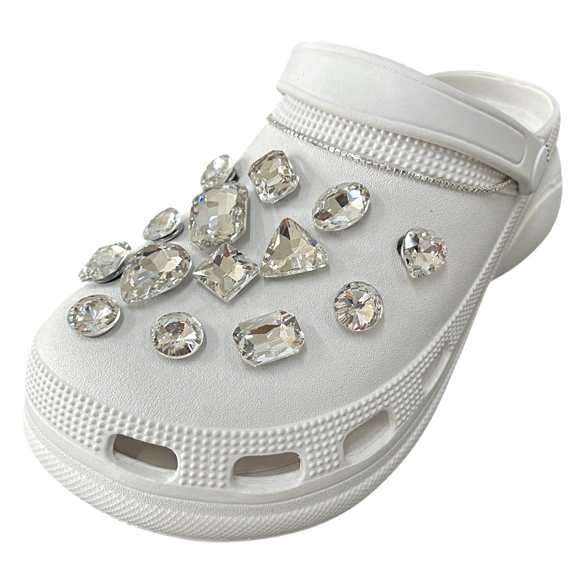[Stick good delivery] hole shoes suit buckle shoe flower shoe buckle shoe accessories diy accessories diamond cross