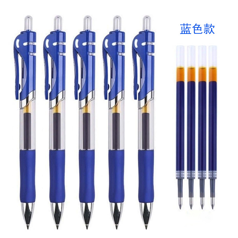 Picture of K35 Press-type Gel Pen Press Ballpoint Pen Red Black Blue Bullet Sign Pen Office Student Carbon Jump Pen