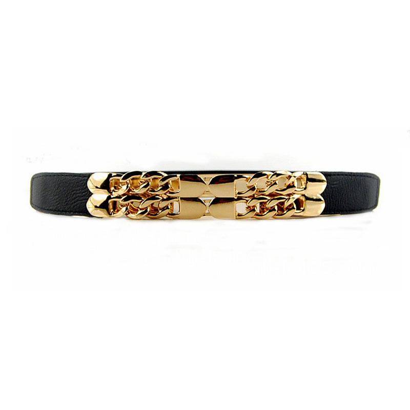 Korean version of Golden twist chain buckle decorative belt ladies elastic belt waist wholesale A8910