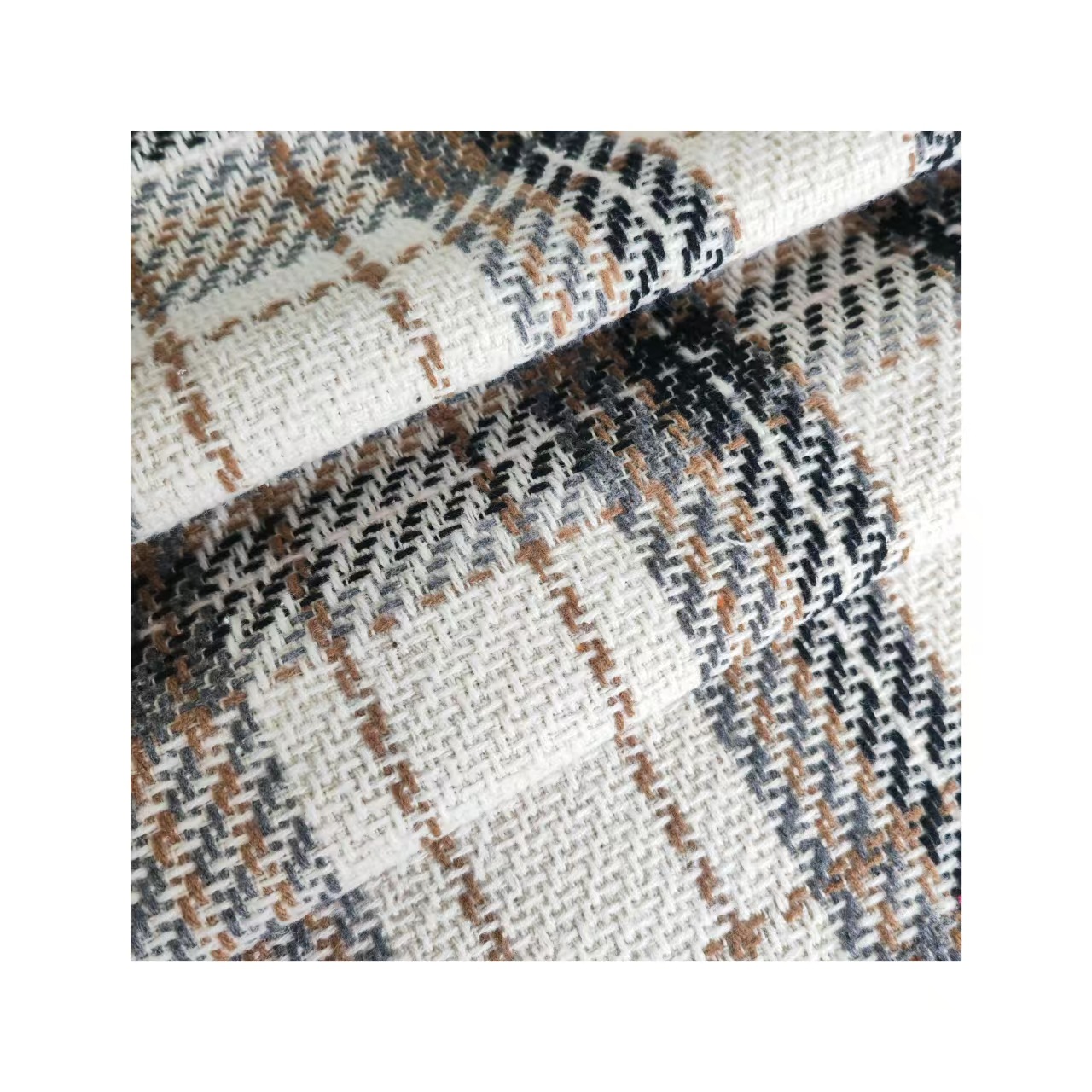Picture of Shaoxing Factory in stock Autumn and Winter Small Fragrant Style Plaid Cloth Fashion Shoes and Hats Luggage Wool Plaid Cloth