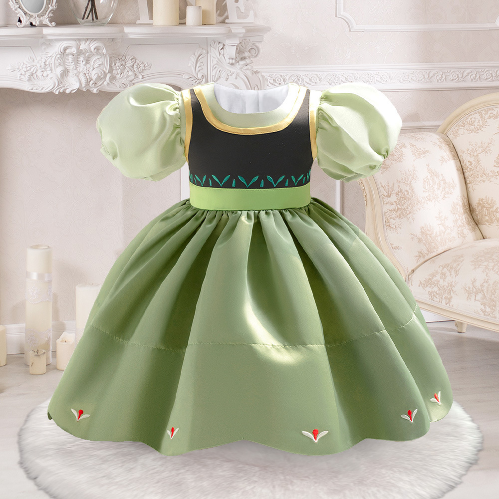 AliExpress Baby One Year Old Baby Dress Girl's Embroidered Puffy Sleeve dress Girl's Birthday Princess Dress