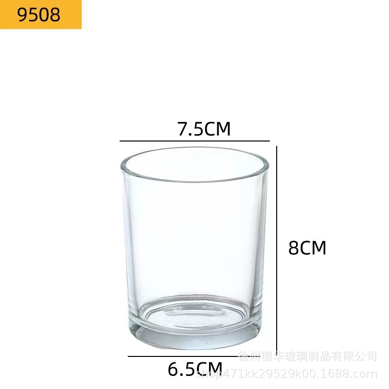 Picture of Transparent candle cup glass jar bedroom romantic Candlestick cup color frosted glass container aromatherapy empty cup with lid