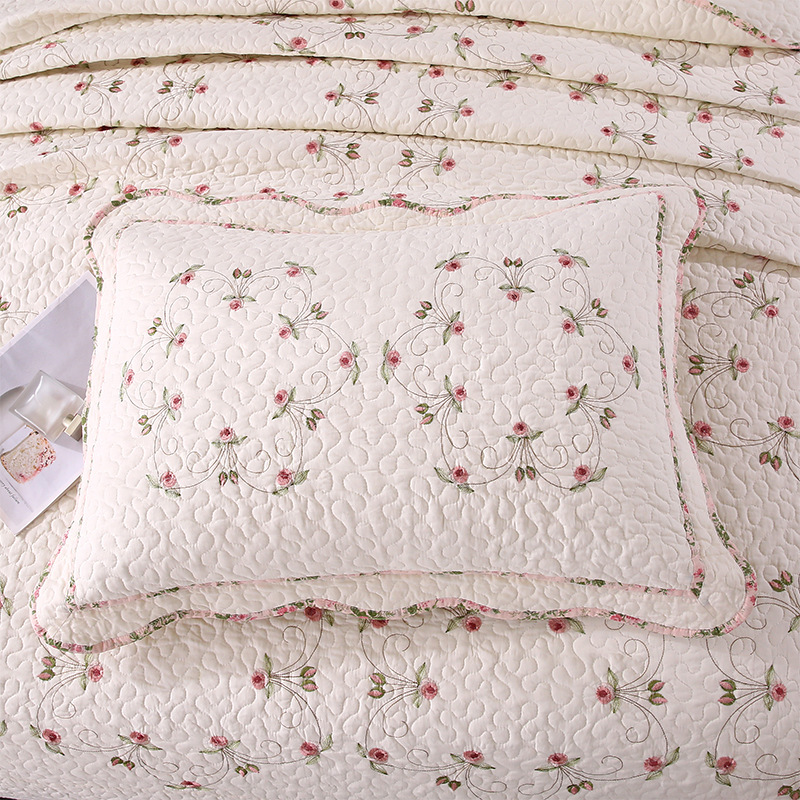 Picture of Four Seasons Double-Sided Pure Cotton Sand-Washed Embroidered Printed Bed Cover Three-Piece Quilted Tatami Mattress Non-Slip Pure Cotton Bed Sheetss