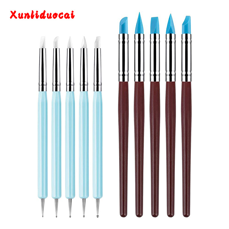 10 PCs clay tool set 10 different DIY silicone and 5 clay color shape model wiping tool