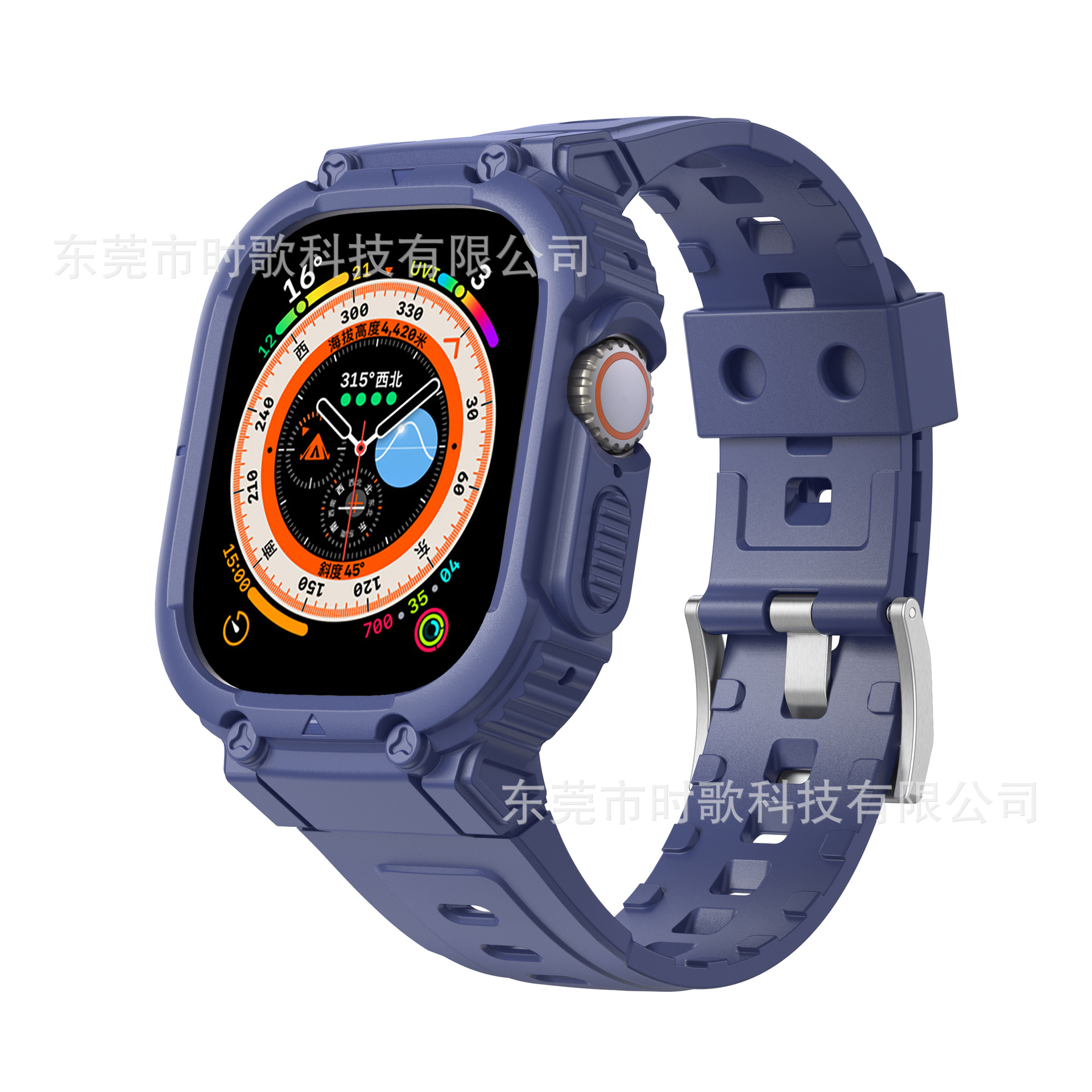 Picture of For apple 4~8 generation watch with solid color TPU apple watchUltra249mm all-in-one strap new