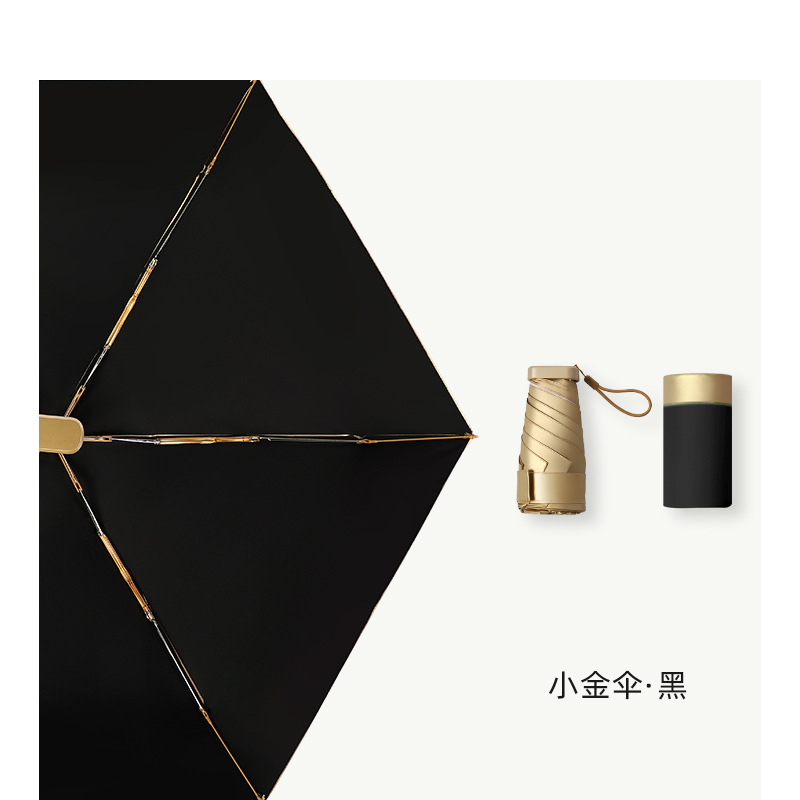Picture of Manual Parasol with Sun Protection and Uv Protection, Small Gold Umbrella, Flat 40% off Titanium Gold Gift Box, Custom Sun Umbrella, Small and Fresh Style