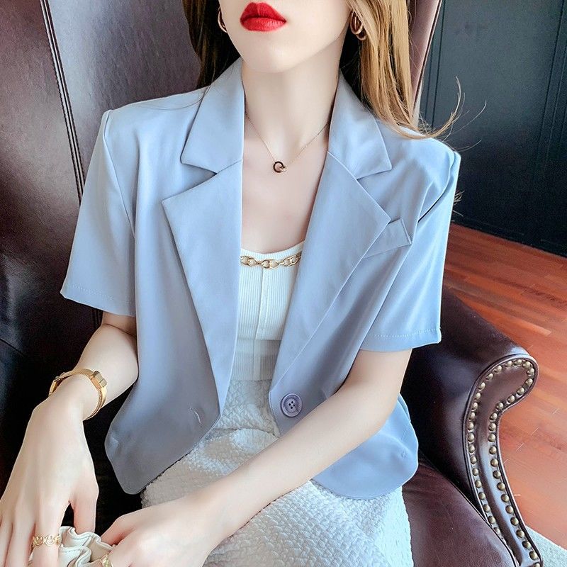 Picture of 2023 New Design Sense Short-sleeved Small Suit Jacket Women's Summer Thin Fashionable Casual All-match Suit Short Top
