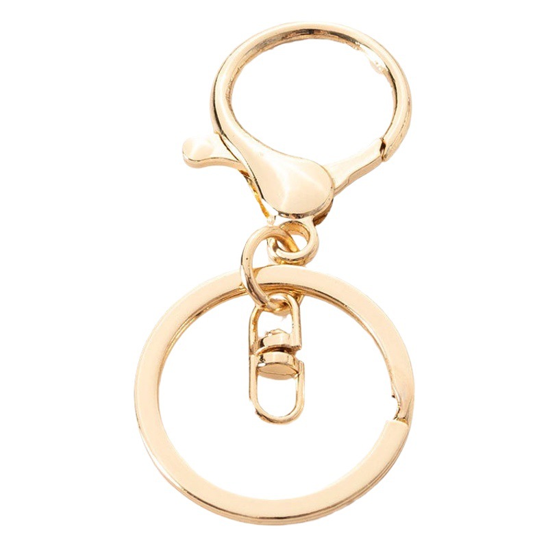 Round Lobster Clasp Hanging Key Ring 8-Shaped Ring Three-Piece Set Key Chain Pendant Material Key Chain DIY Jewelry Accessories