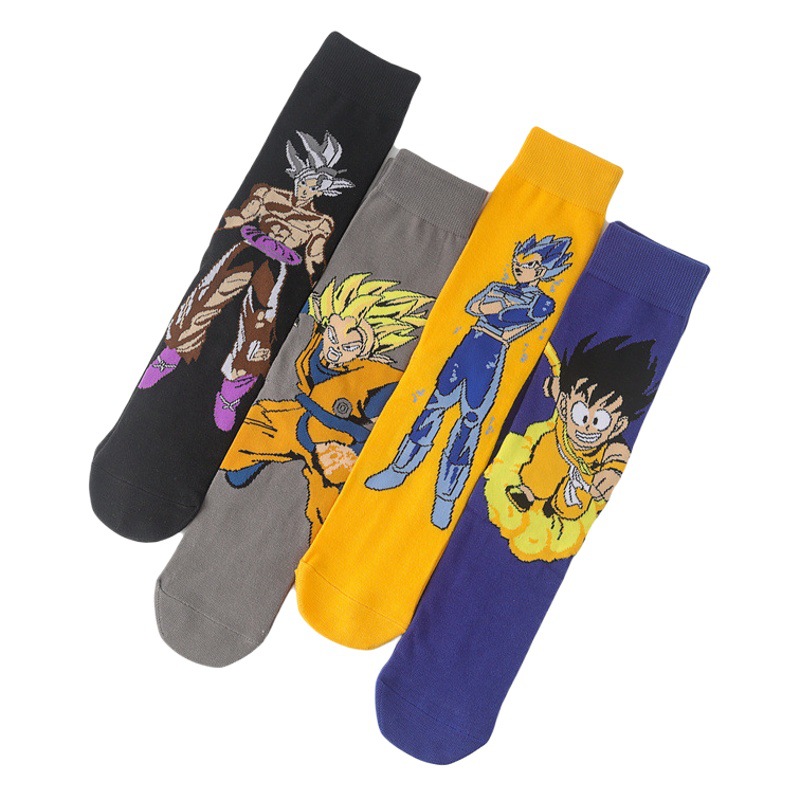 Anime Movie-Themed Mid-Calf Cotton Socks, Cartoon Long Socks, Cross-Border Trade Men's Socks, Trendy, Personalized, Casual, Versatile