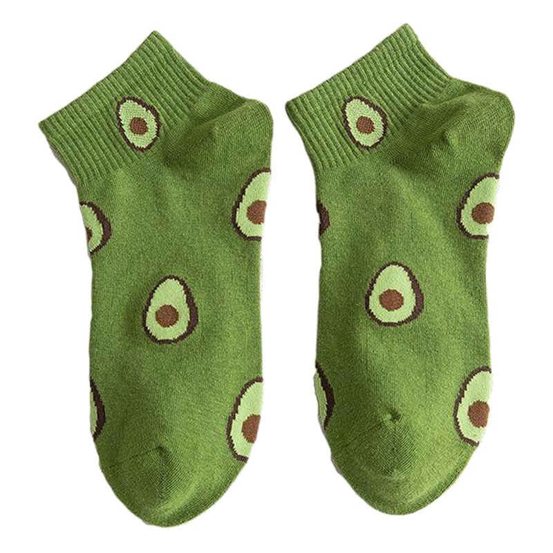 Avocado boat Socks women Harajuku style ins tide fruit cotton shallow mouth socks wholesale