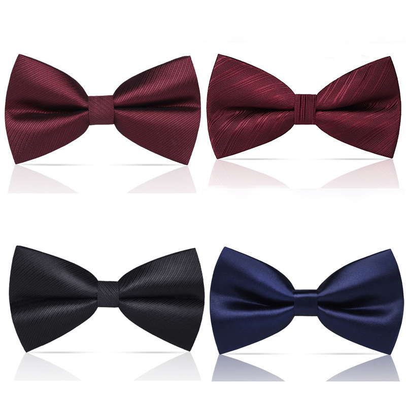 Picture of Bow tie men's wedding wedding groom best man Korean suit wine red red men's bow tie fashion
