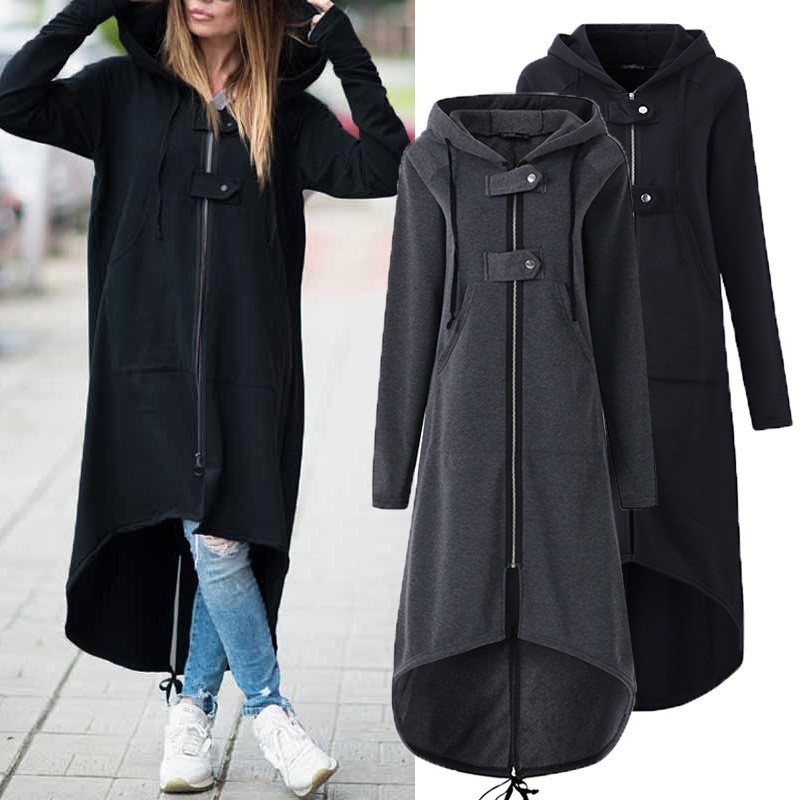 New wish Fleece Hoodie Hoodie Jacket Zipper Long Coat