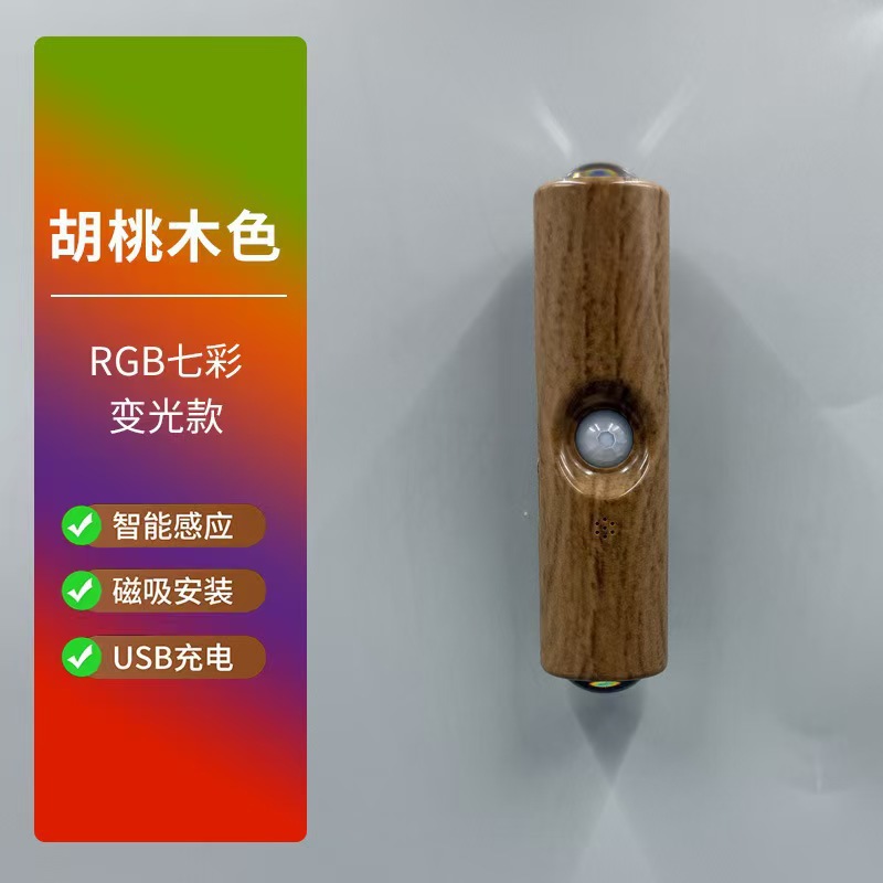Picture of Cross-border new intelligent human body induction lamp, colorful table lamp, induction wall lamp, hill night light, double cat's eye ambient light