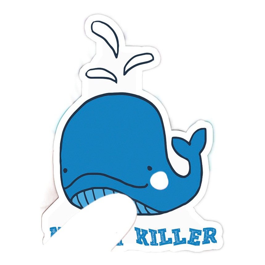 51 whale graffiti personality cartoon marine life children goo card DIY skateboard line decorative stickers wholesale